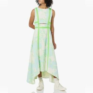 NWT MAKING THE CUT Women's Sleeveless Cut Out Assymmetric Hem Maxi Dress Large